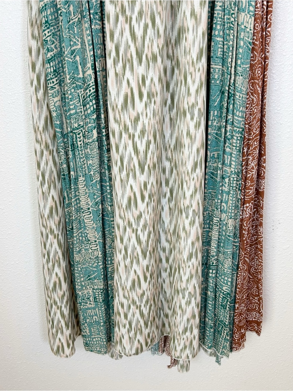 Oli & Hali Eyelet Bohemian Mixed Print Panel MIDI Maxi Sun Dress Small Cottage - Picture 4 of 9